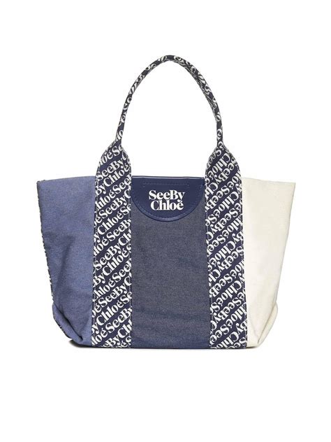 see by chloe tote handbags|see by chloe denim bag.